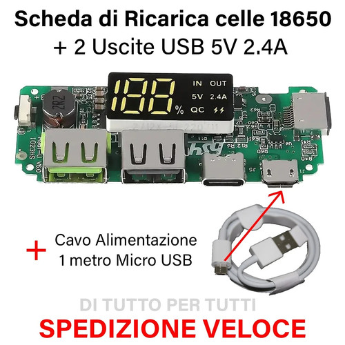 Modulo power bank carica - power,